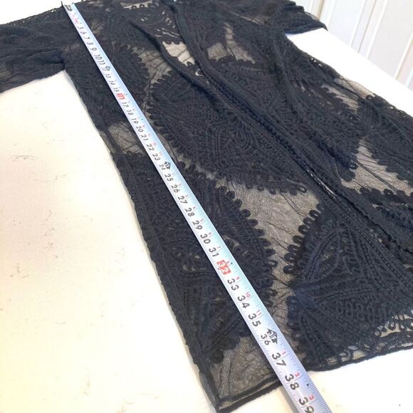 Embroidered Short Sleeve Whimsey Long Coverup - Picture 6 of 8